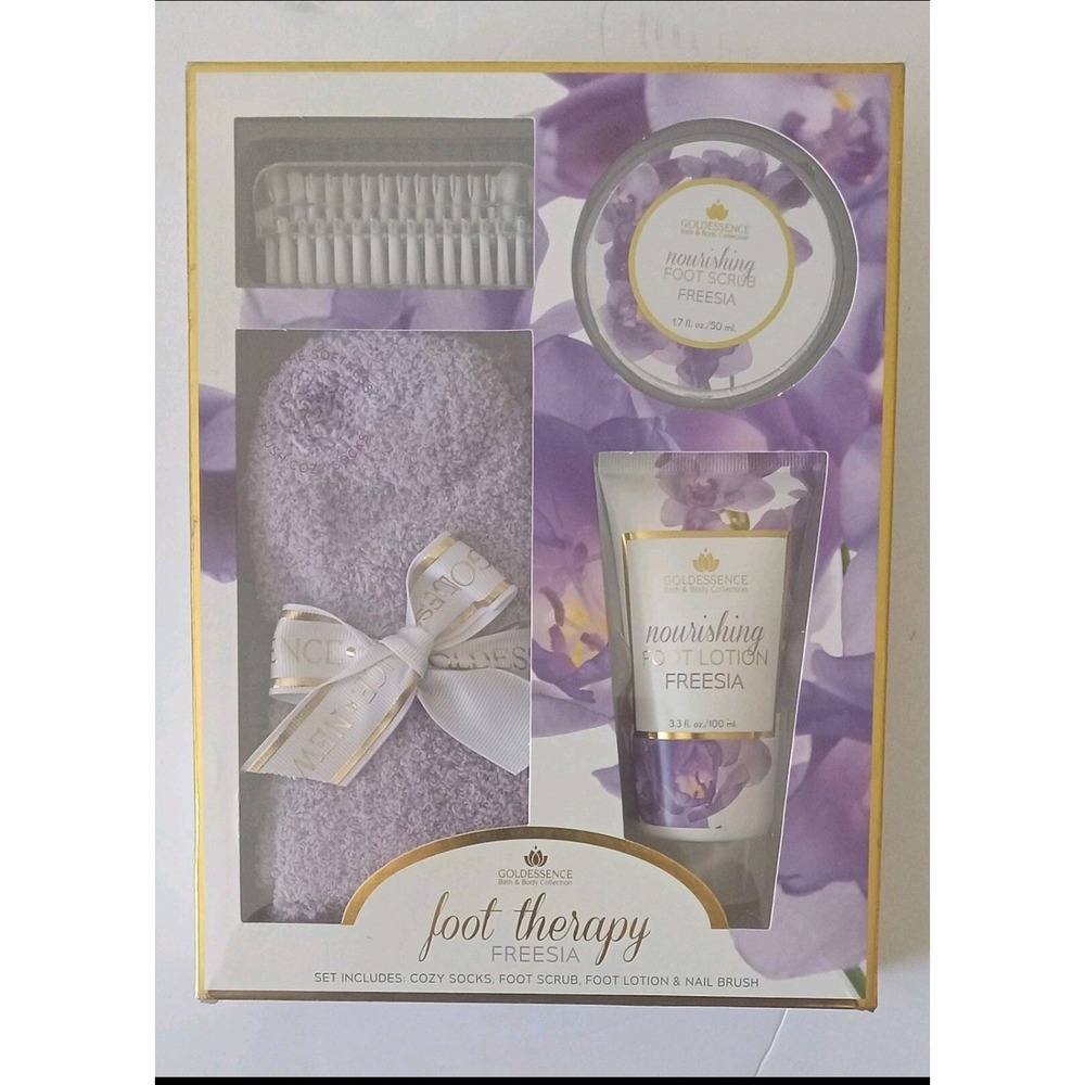 New~Goldessence Bath & Body Collection•Foot‎ Therapy• FRESSIA Gift Set 4 Pc. Set